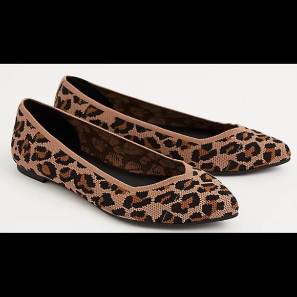 Torrid LEOPARD STRETCH KNIT POINTED TOE FLAT (WW) - Picture 3 of 11